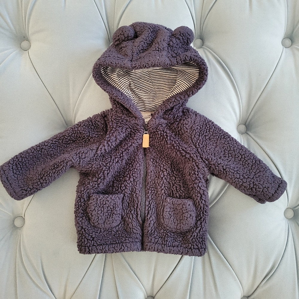 Baby sherpa hoodie with ears